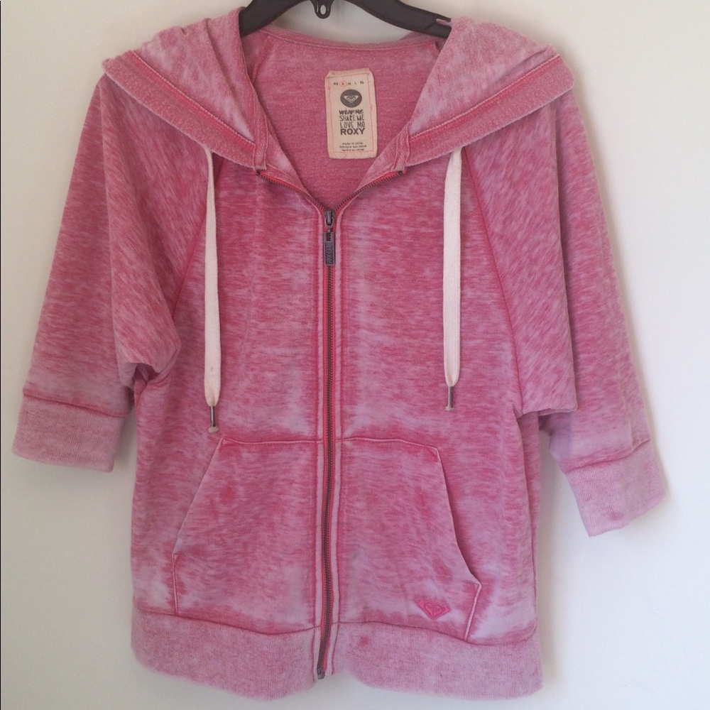 Roxy Half-Sleeve Pink Hoodie